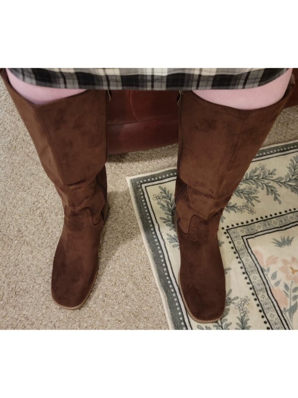 Chocolate Brown Suede Knee High Riding Boots Size 9.5 Like New - Picture 4 of 7